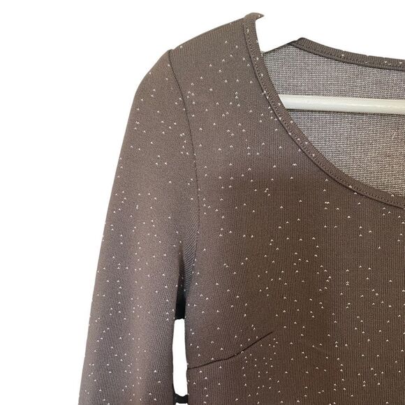 BP Nordstrom NEW long sleeve crop brown polka dots XS - Picture 2 of 5